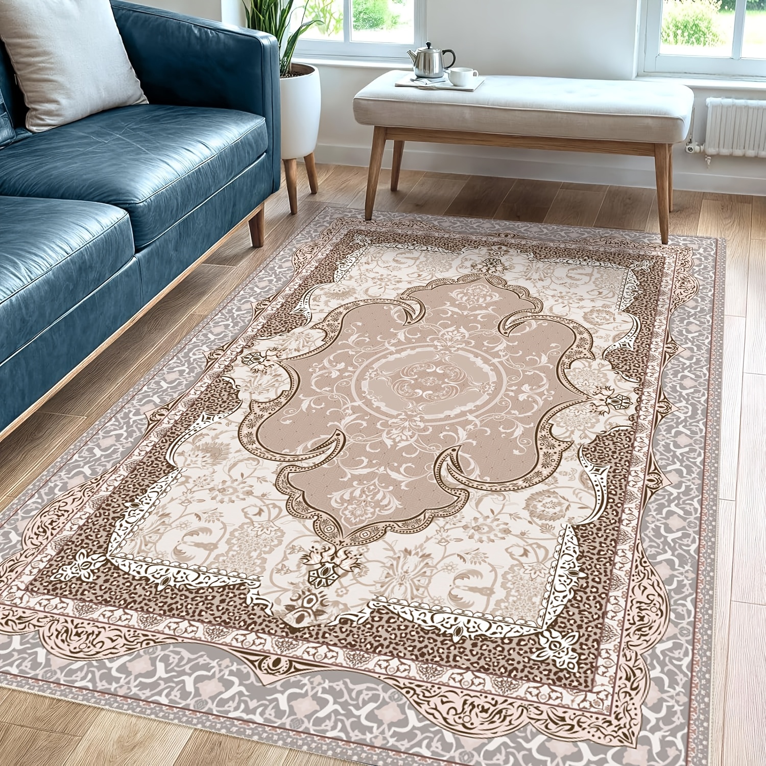 

1pc Area Rugs Washable Rug Pads, Vintage Distressed Rugs, Doormats Indoor Entrance Floor Rugs, Printed Non-slip Rugs For Kitchen Bathroom Bedroom Living Room Decoration