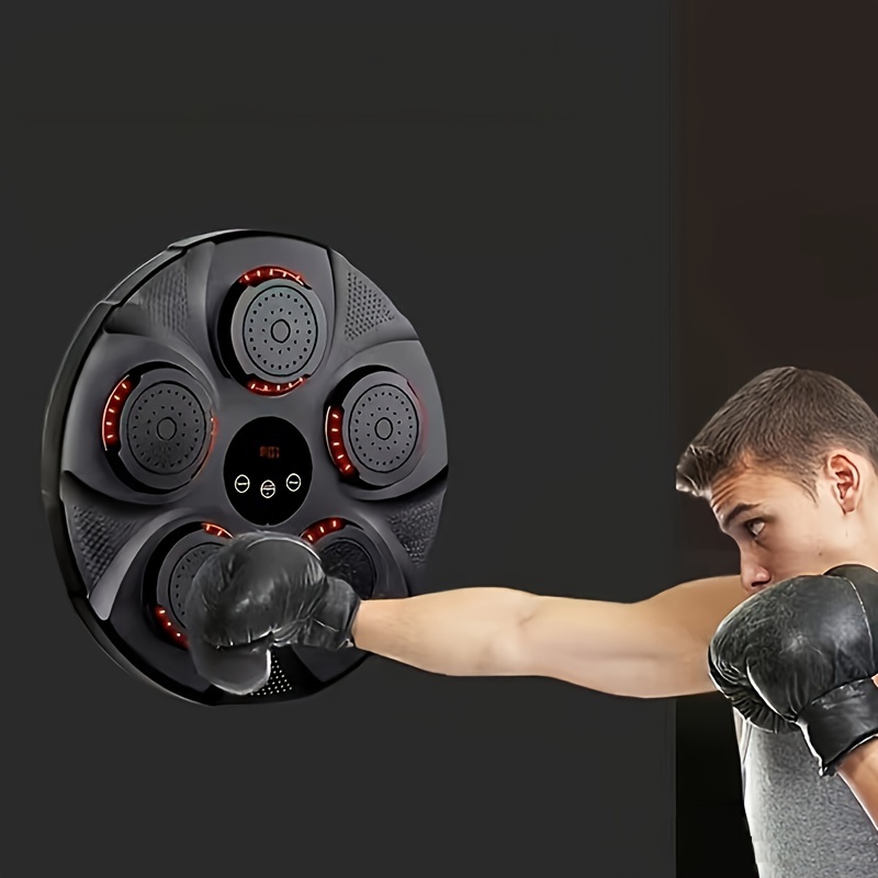  Máquina de boxeo musical montada en la pared con guantes,  equipo de boxeo inteligente de boxeo, almohadilla de boxeo electrónica  portátil para entrenamiento de agilidad de enfoque, objetivo de : Deportes