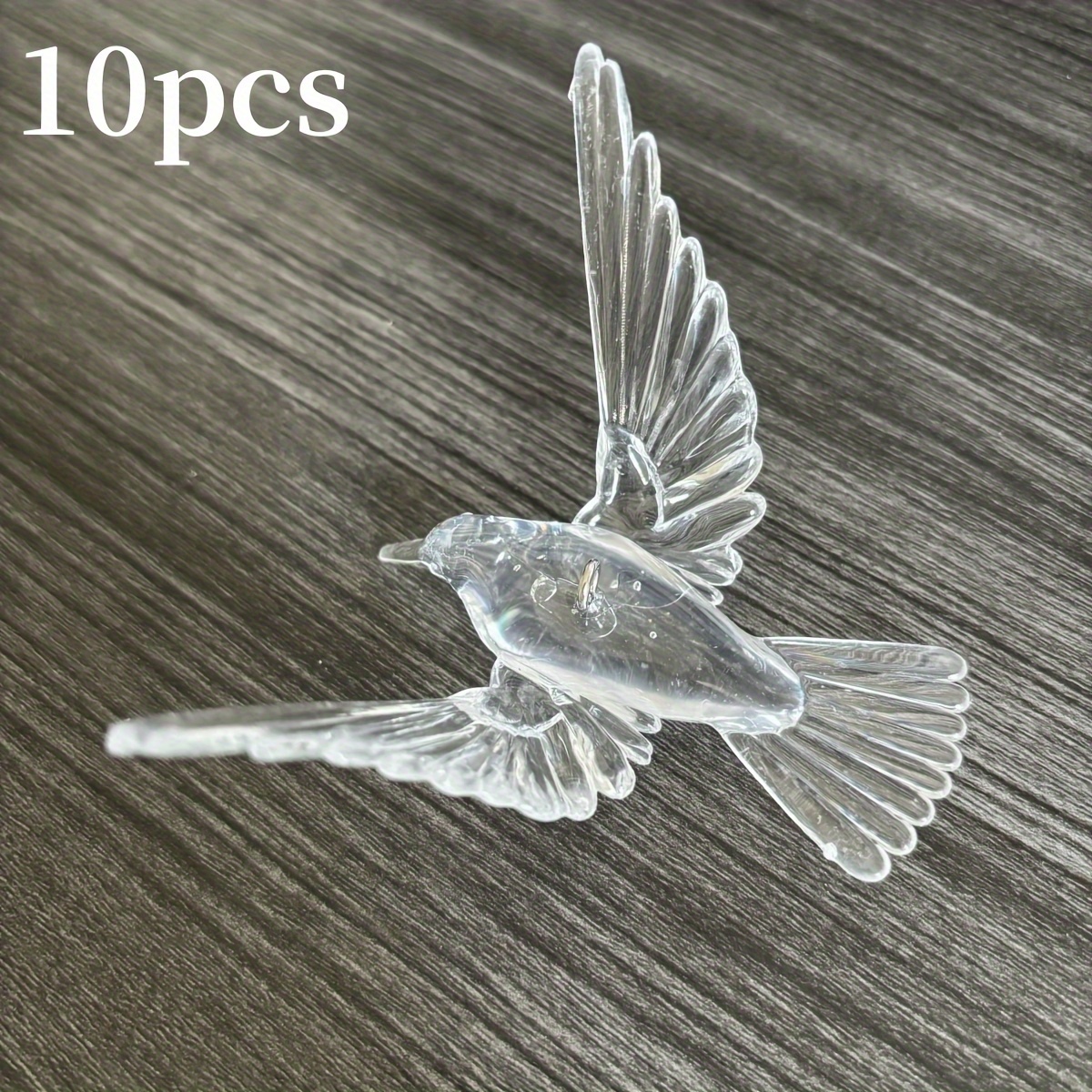 TEMU 10pcs Hummingbird Charms Acrylic Decorative Ornaments With 50 Meters Of Fine Thread/1set