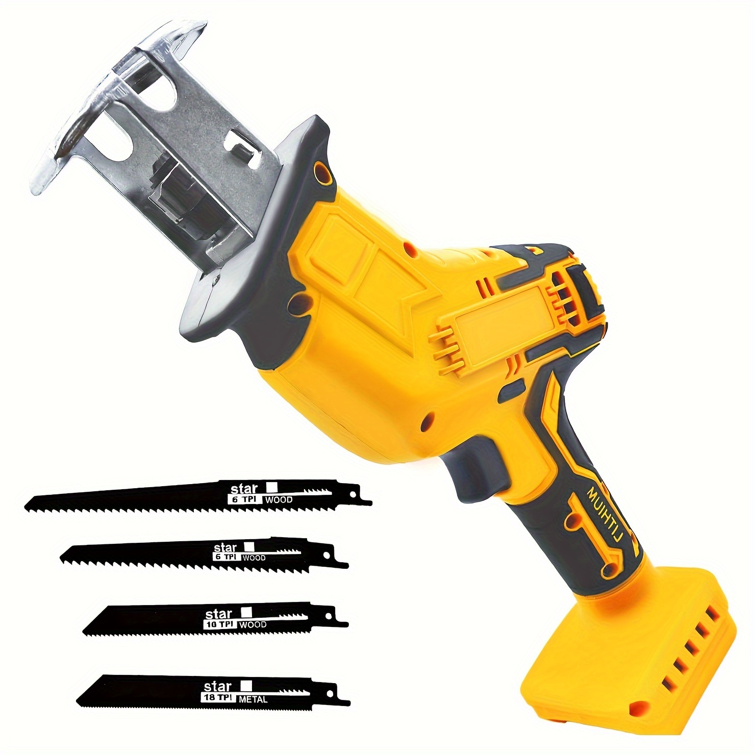 

Reciprocating Saw Compatible With 20v Battery, Brushless Power Cordless Recipro Saw, 0-3500spm Variable Speed, Tool-free Blade Change, 4 Saw Blades Kit For Wood/metal/pvc Cutting, Tool Only