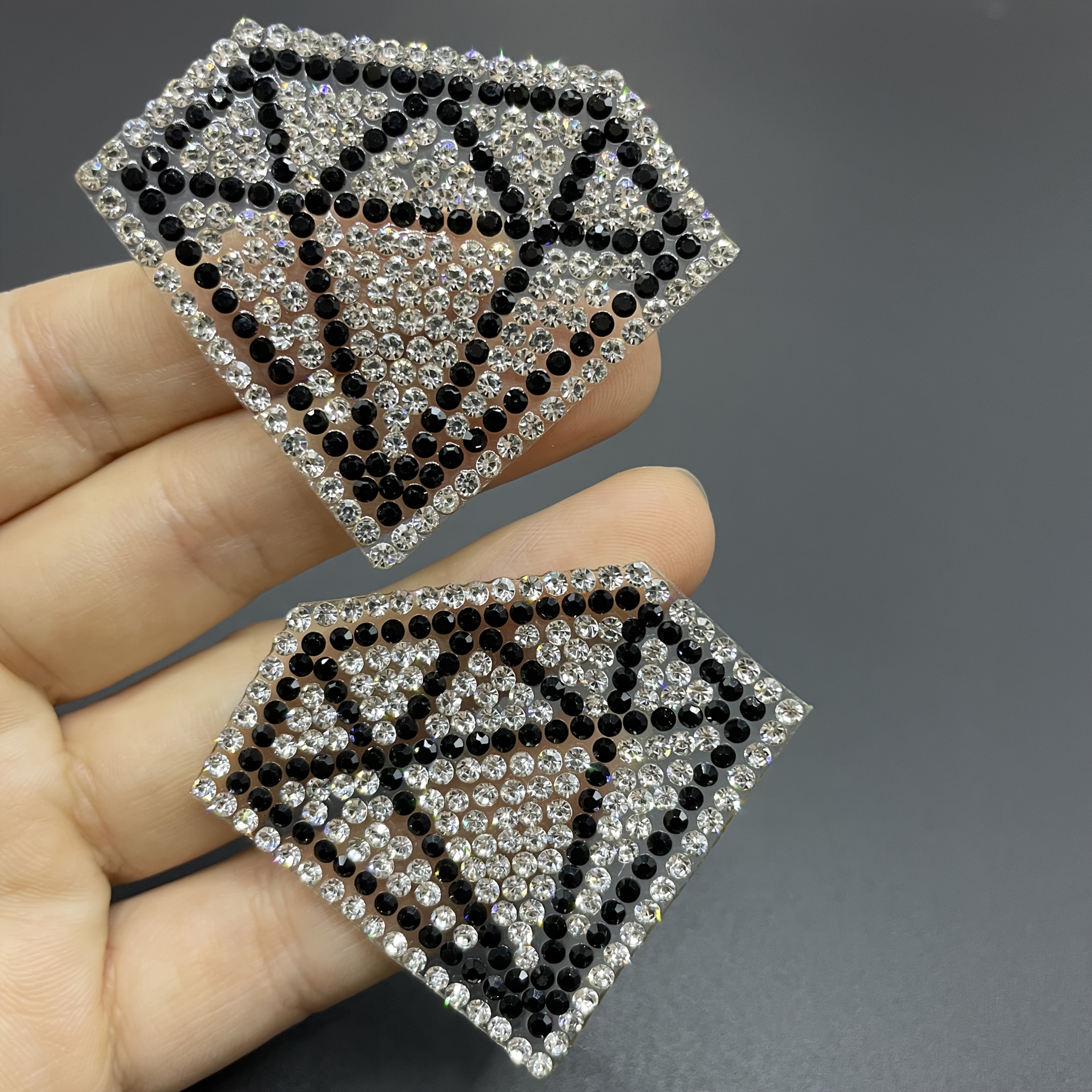 E-shop 2 Stück Diamant Strass Steine Selbstklebend, Geeignet für Kleidung, , Basteldekoration