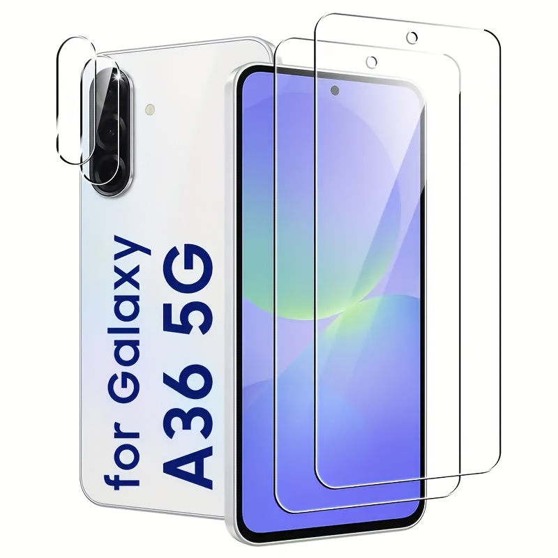 E-shop [2+2 Bundle] für Galaxy A36 5G Display Shield + 2 Kamera Objektiv Panzerglas Schutzfolien, Keine Blasen, für Galaxy A36 5G