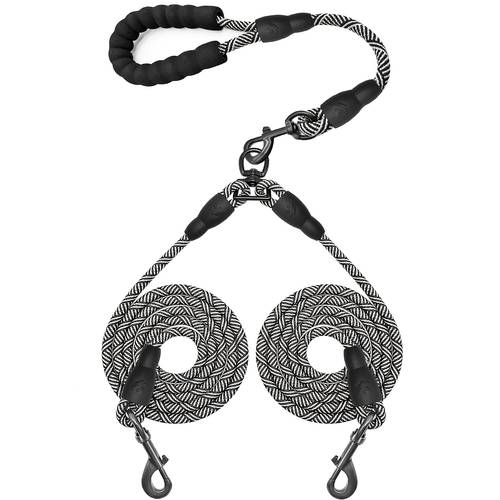 detachable dual leash traction rope luminous safety leash with padded dog handle heavy duty nylon leash suitable for medium to large dogs for training and walking dual use dog leash outdoor yard leash for quality dog leash