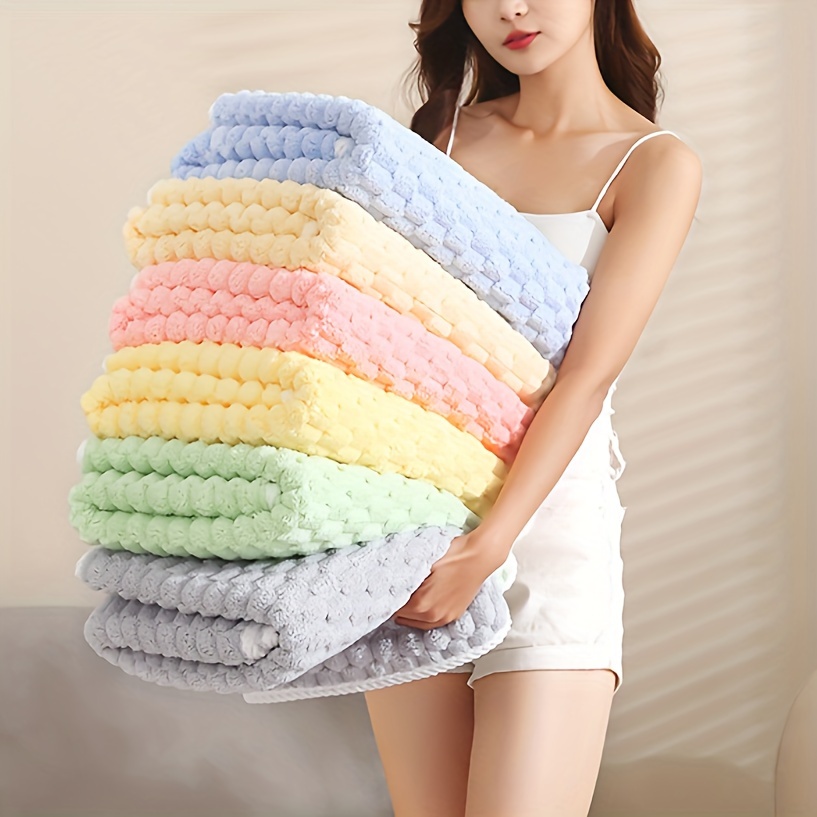 

2pcs Waffle Weave Bath Towel, Soft Lightweight Towels For Spa, Gym, Travel, Absorbent Quick Dry Bathroom Towels - Assorted Colors