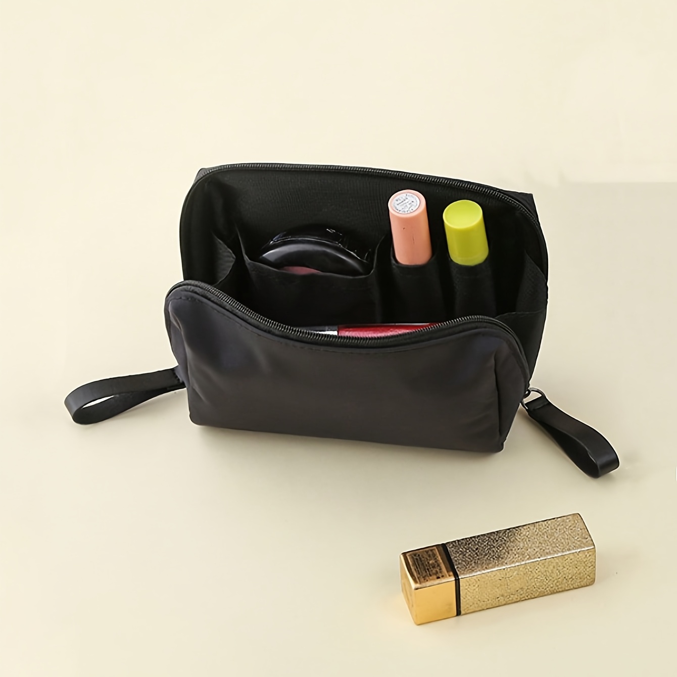 

Travel Organizer For Cosmetics & Toiletries - Portable Makeup Bag With Zipper, Polyester, Storage Bag, Wallet