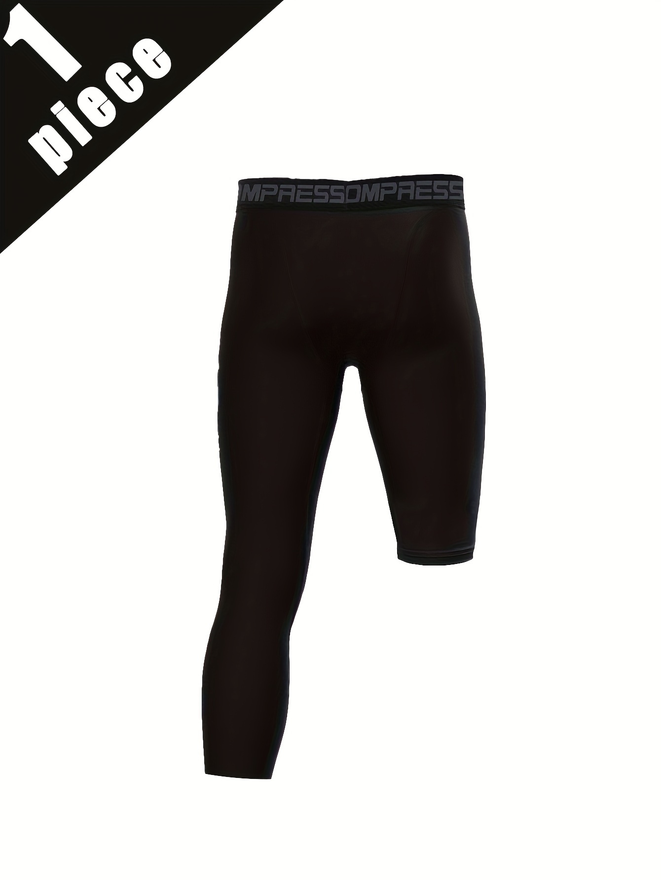 1pc *'s High-* Compression Shorts Breathable, Stretchy  Polyester/Spandex Blend, Ideal for Running, Cycling Mountai