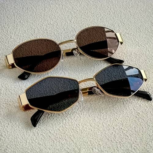 of fashionable glasses sets retro golden metal frame unisex trendy casual additions