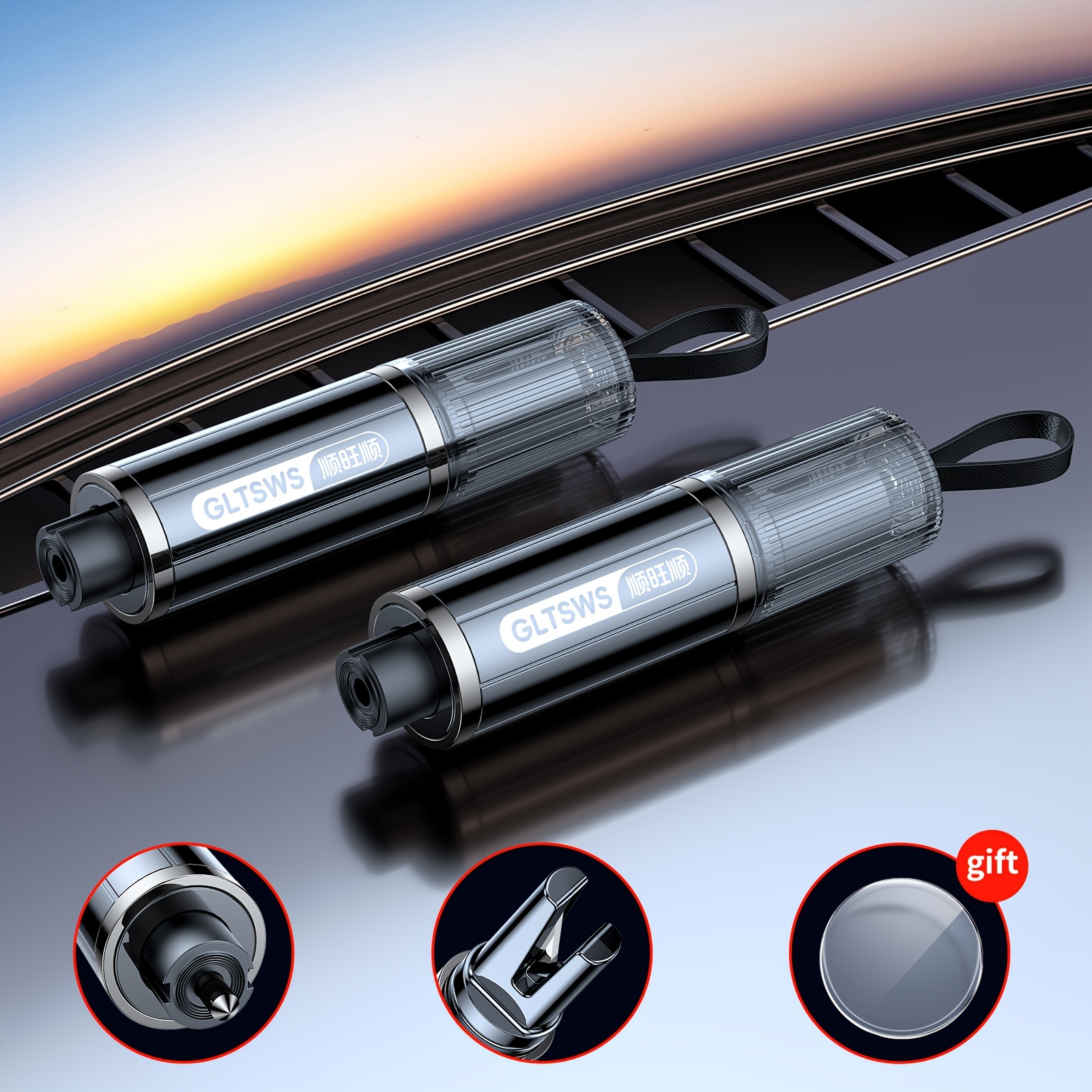 2 Multifunctional 2-in-1 Car Window Breakers (with Seatbelt Cutter) And Spring Safety For Emergency Escape In Vehicles