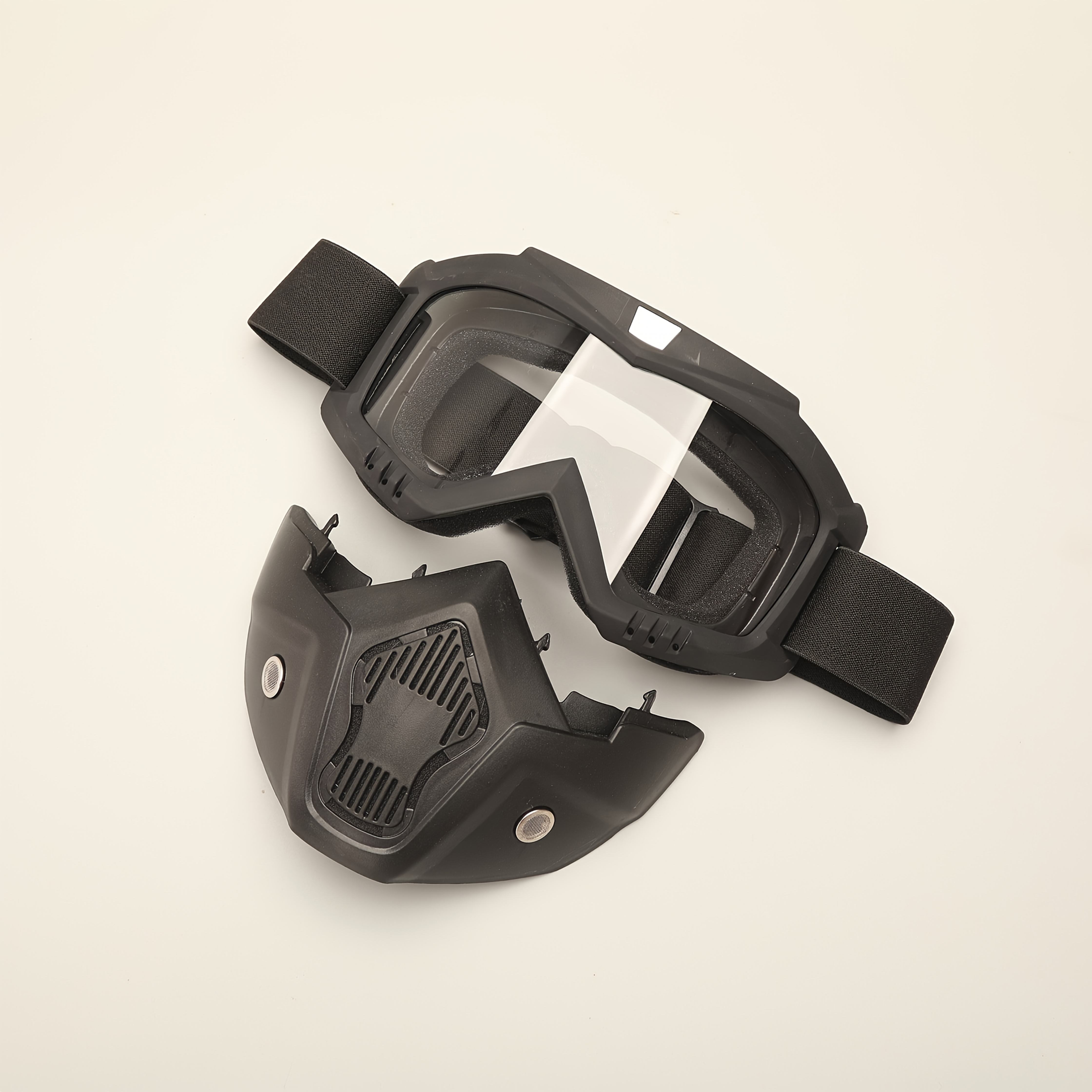 Windshield Mask - Detachable Face Shield with Adjustable Strap, Double-Layer Thick PC Lens, Scratch-Resistant & Anti-Fog, for All-Weather Protection