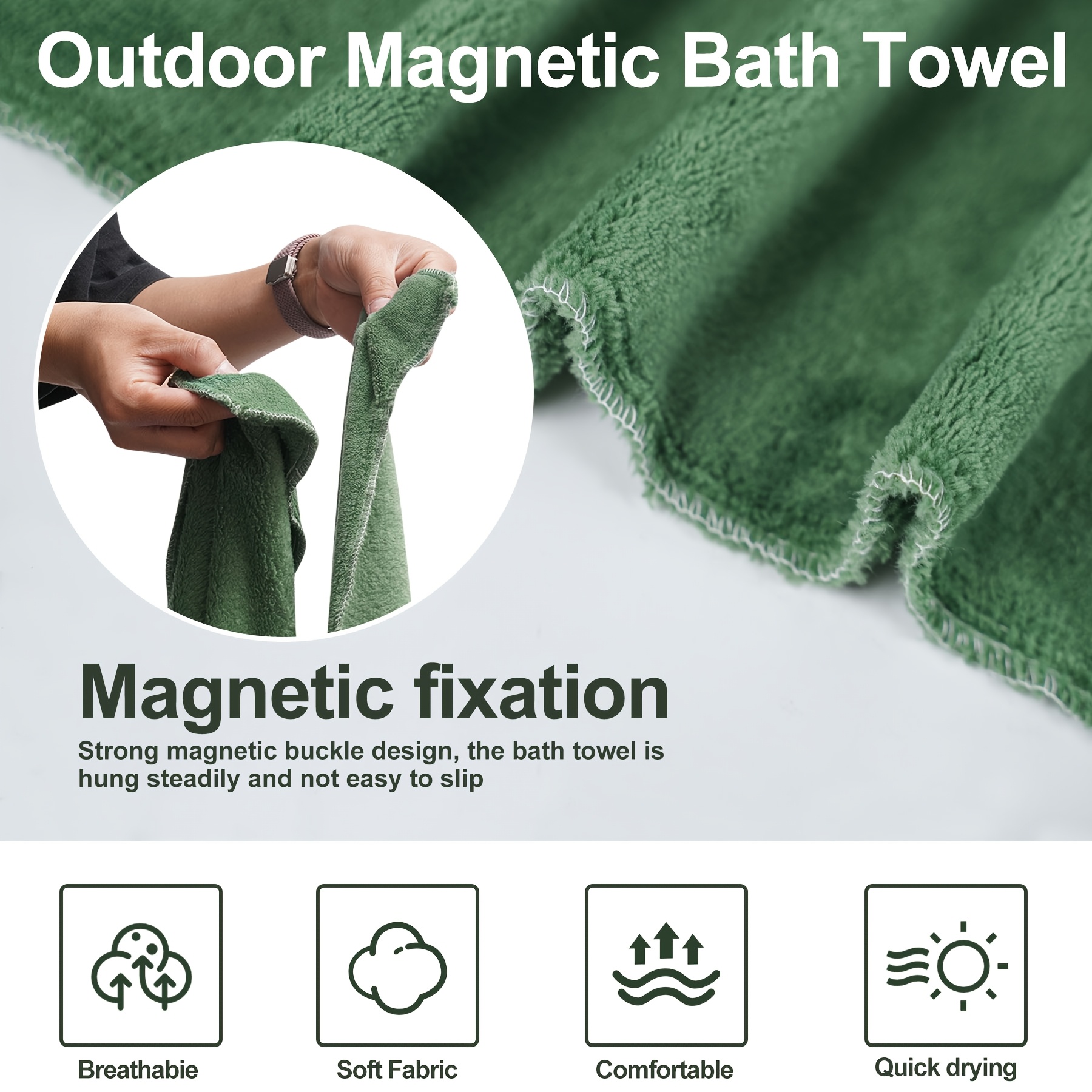 70 x35 quick dry sand resistant magnetic beach towel super absorbent coral fleece with magnetic closure lightweight durable for travel pool swimming outdoor activities poolside accessory stylish beachwear super absorbent fabric 5