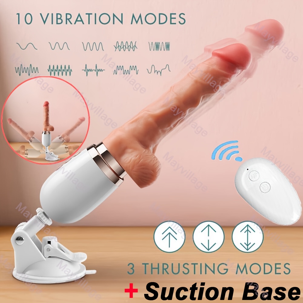 Gode vibrant télescopique chauffant à poussée, vibromasseur du * gode  réaliste 3D automatique * stimulateur * * * avec base à ventouse, machine  sexuelle, plug * avec télécommande, masseur de prostate 