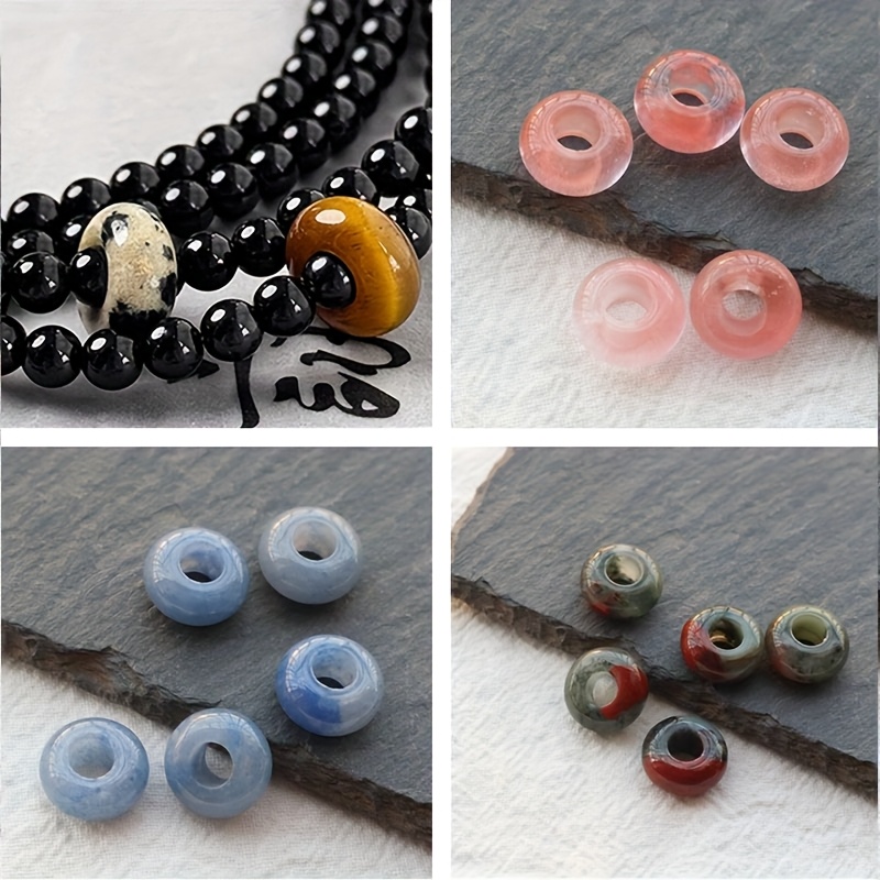 40pcs Polished Natural Indian Agate Abacus Spacer Stone Beads