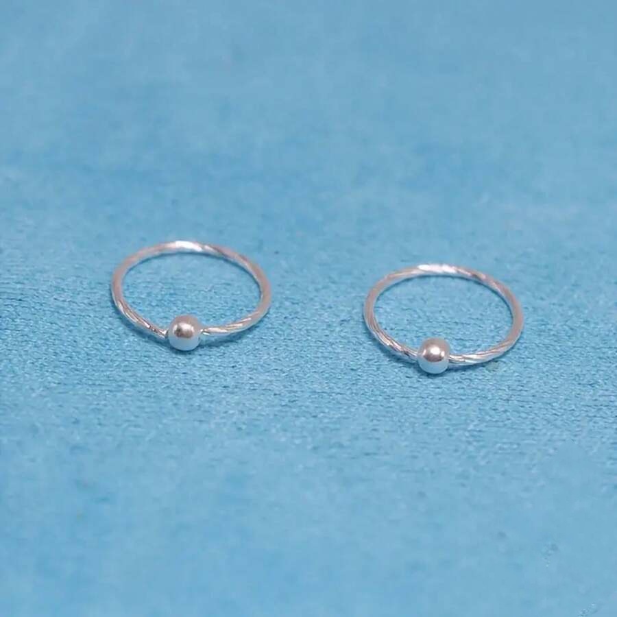 Image of 2pcs 316l Stainless Steel Ring - Ear Hole Helix Cartilage Tragus Earring Body Jewelry 8mm - Suitable For Men And Women Daily Wear And Gift - Fashionable And Durable Body Jewelry, Unisex Jewelry