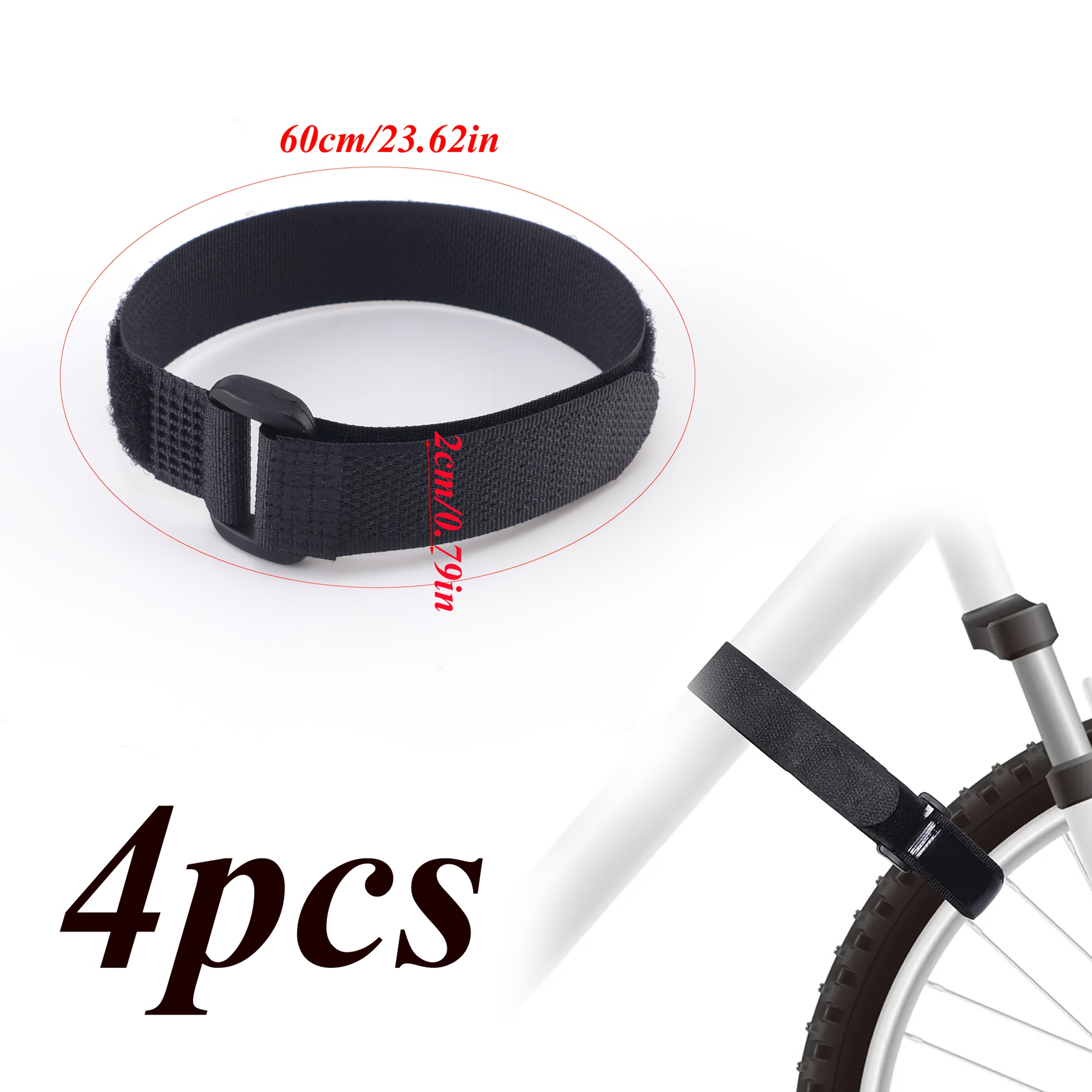 E-shop 4 Stück Multifunktionale Fahrradradriemen, Fahrrad-Sicherungsriemen, Fahrradrahmenriemen, geeignet für Transport, Lagerung, Camping, Yogamatten,