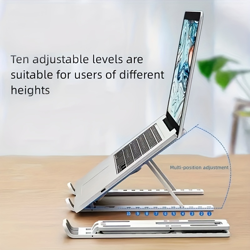 Laptop Stand, Laptop Holder Riser Computer Stand, Adjustable Aluminum  Foldable Portable Notebook Stand, Compatible with MacBook Air Pro, HP,  Lenovo