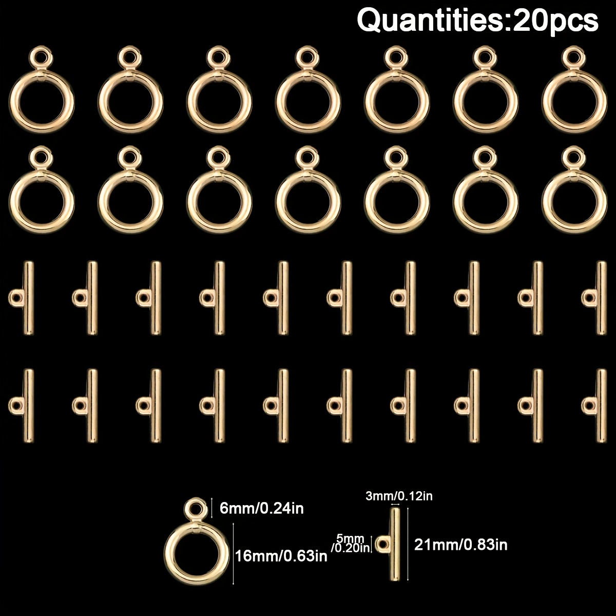 20 Pairs Plastic Round Ot Ring Connectors Pendant For Jewelry Making Handcrafted Necklace Additions