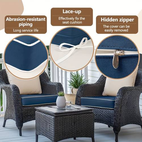 2pcs indoor outdoor outdoor square sofa chair cushion waterproof fabric comfortable lounge chair cushion suitable for terrace seat cushion