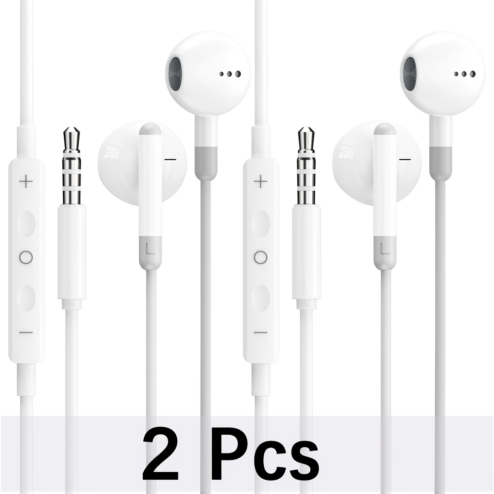 TEMU Auriculares con cable de 1/2/3 piezas con conector jack de 3.5 mm, para y , con graves, estéreo, intrauditivos