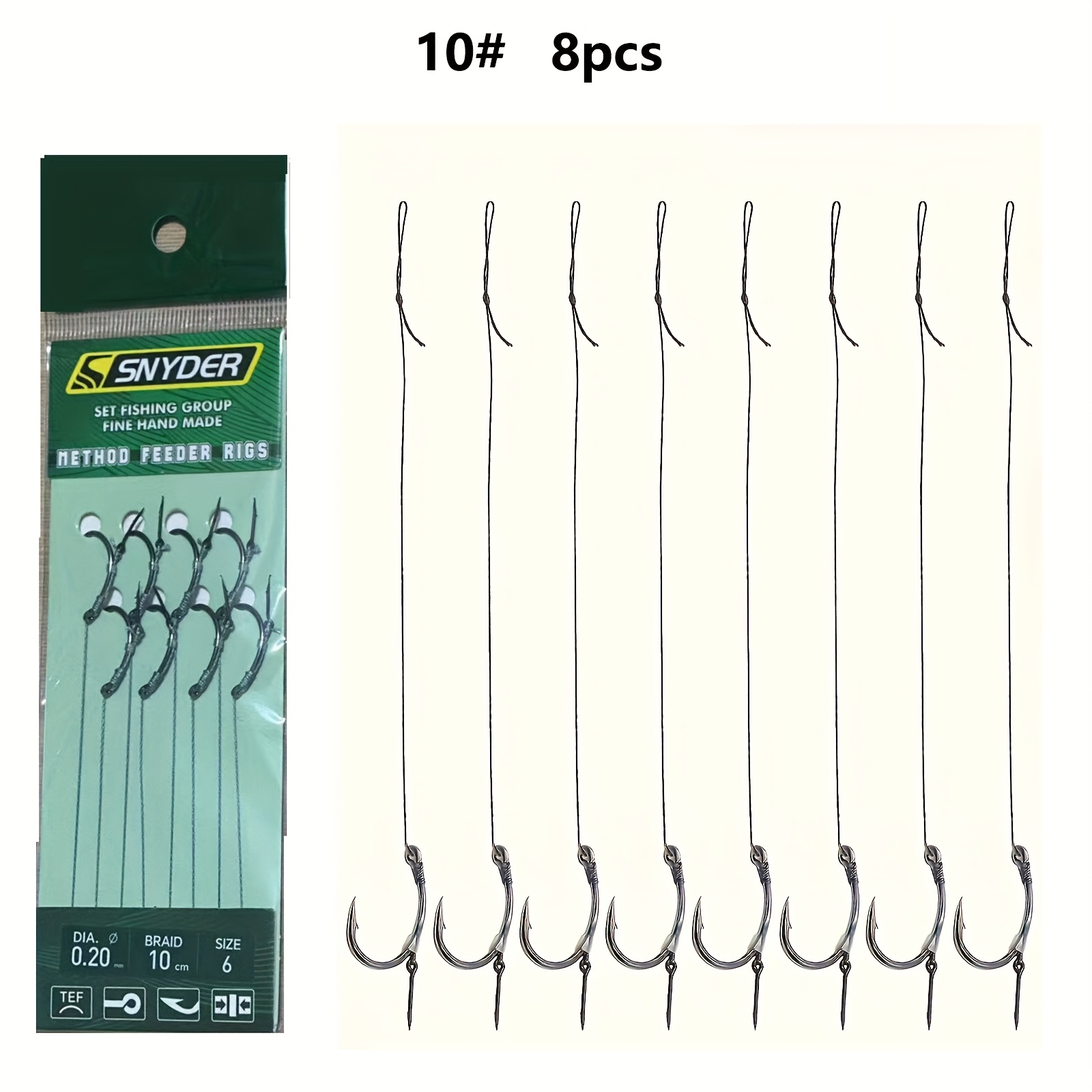 8pcs Method Type Feeder Fishing Rope 10.16cm Braided Line Method Type Pendant Method Type Barbed Hook Method Type Fish Hook With Needle Supplied By No. 6, No. 8, Tail