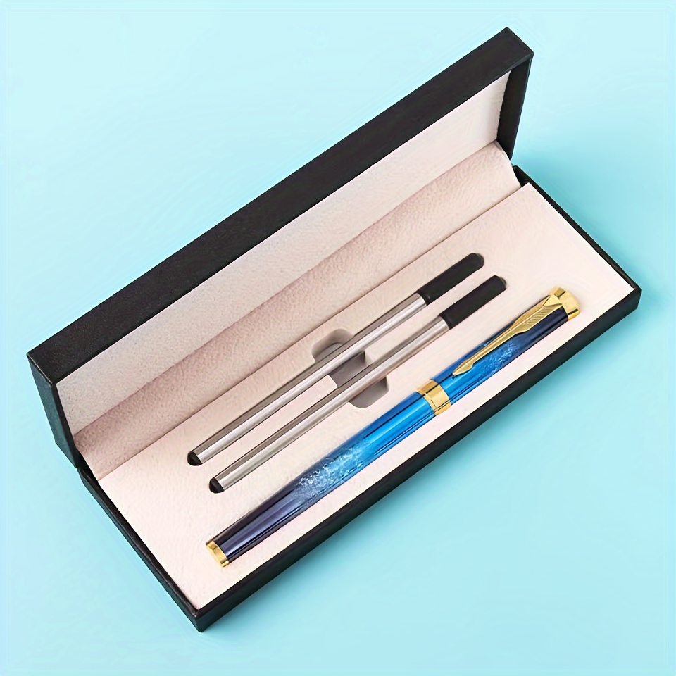 

Personalized Pens Set Box - Metal Pens Click-off Cap, , Refillable Ink For Writing, For 14+ ( Of 1 2 Refills)