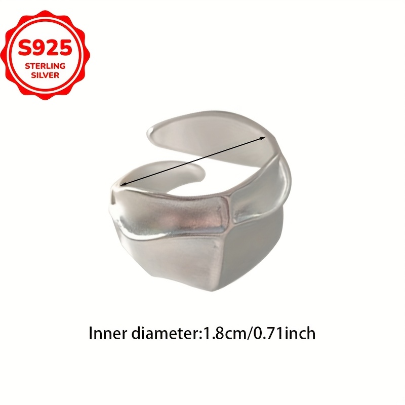Sterling Silver Open Ring Vintage Style with Textured Finish Gift