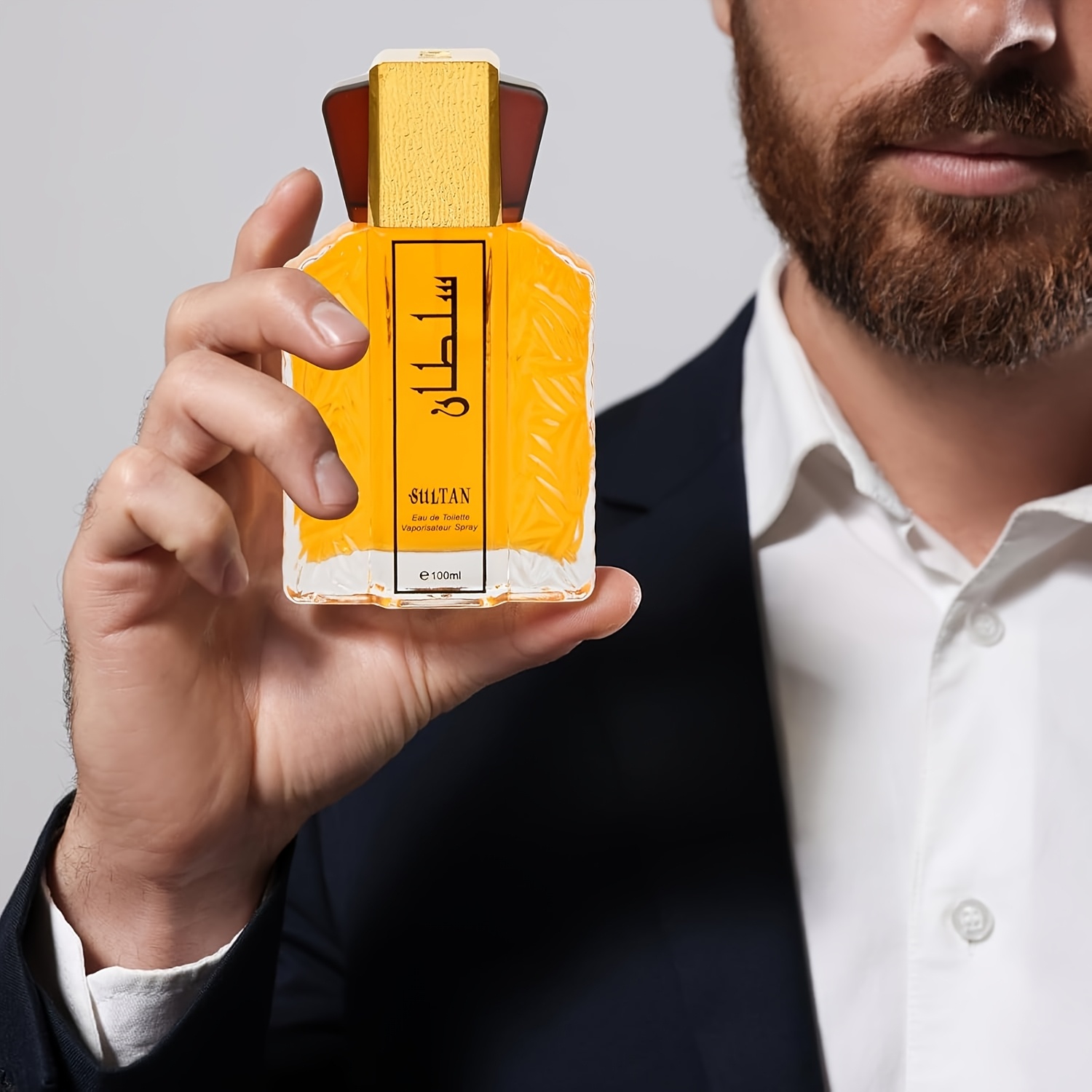 Мъжки колонска вода 3.4 fl.oz, подходяща за подарък за гадже/съпруг, пикантна дървесна колонска вода с нотки на кехлибар, дълготраен унисекс аромат за Коледа, Свети Валентин или рождени дни - без формалдехид