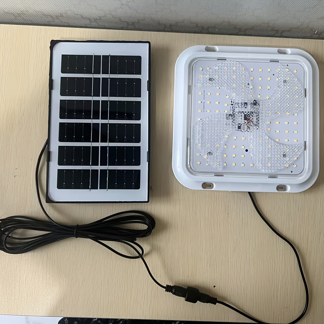 TEMU Solar Lights Indoor Home Daytime Dimmable Ceiling Light With Remote, Cool White Warm White Outdoor Solar With On Off Switch For Barn, Porch,