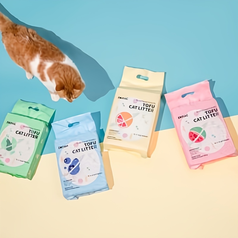 ZODIAC Watermelon & Fruity Scented Tofu Cat Litter, Fast Clumping & Flushable Odor Control Pet Litter (4 Pack, 2.5kg X 4)
