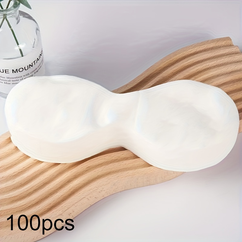 TEMU 100pcs Disposable Non-woven Mask Pad, Gentle Eye Mask For Spa & Personal Care, White