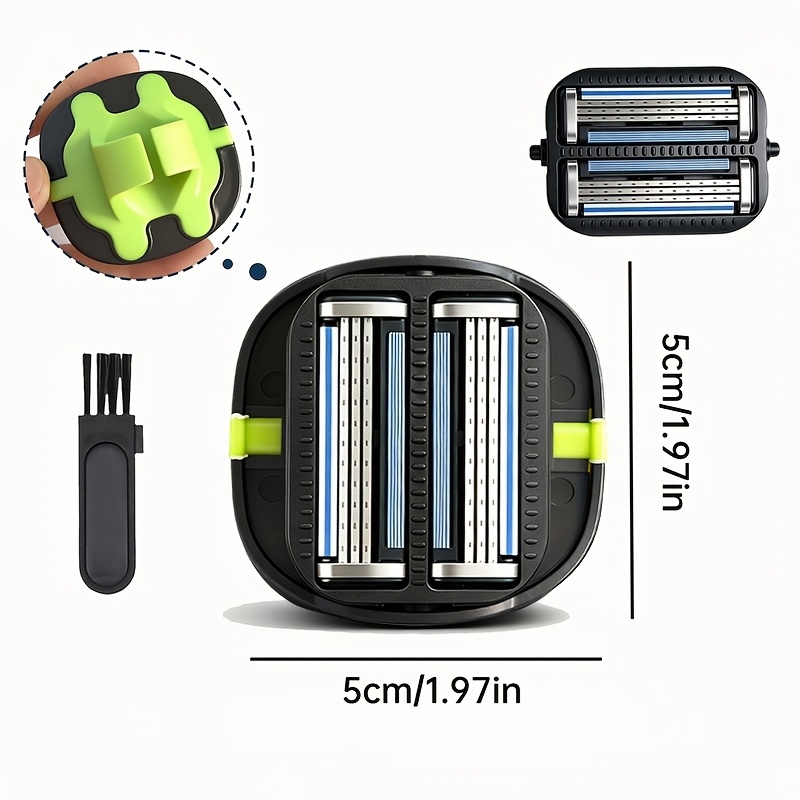 TEMU Rasoio manuale da a 6 lame - Rasoio per testa , utilizzabile sia asciutto che , portatile e per i viaggi, senza bisogno di batterie