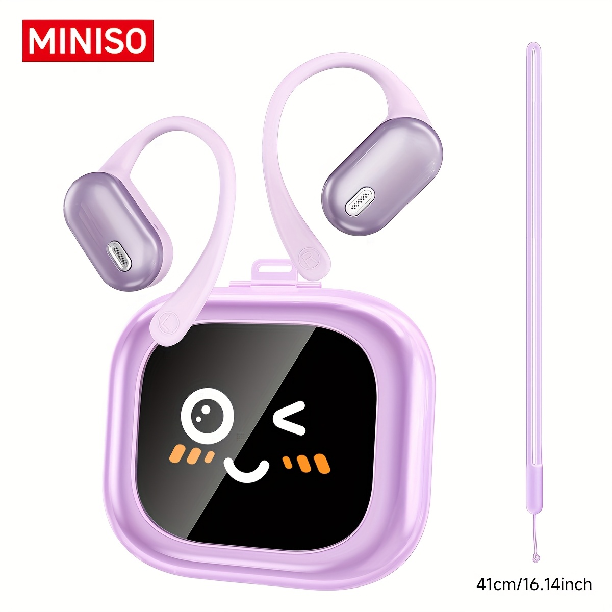 Image of Miniso Ms101 Ai Ows Wireless Translation Headphones Support 135 Languages, Feature An Led Display, Are Portable, Have A Long-lasting Battery, Deliver Hifi Sound, And Are Suitable For