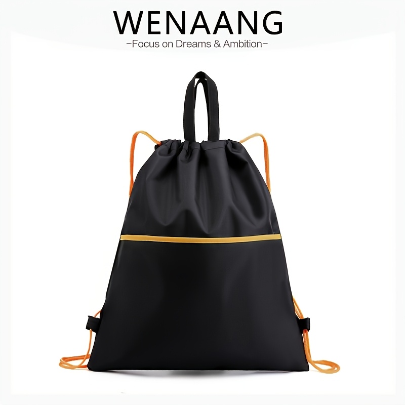 TEMU Leisure Sports Dopamine Style Backpack Solid Color Drawstring Open Basketball Bundle Pocket Durable, Soft Easy To Store Large Capacity Backpack