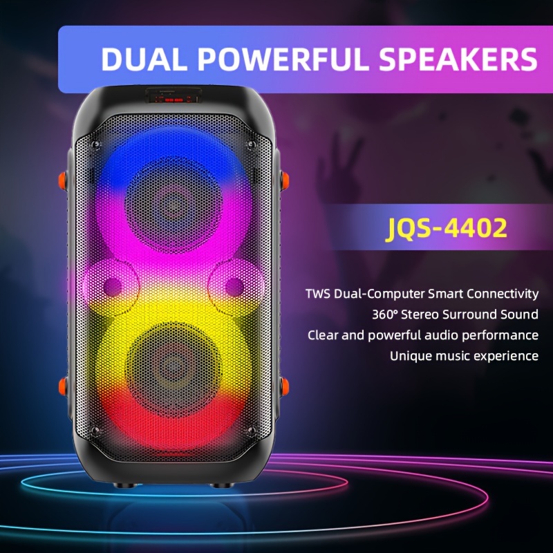 Kinglucky Jqs4402 Portable Wireless Speaker Flame Led Lights - Temu