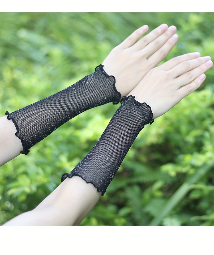 Thin Breathable Mesh Sleeve Solid Color Wrist Decoration - Temu