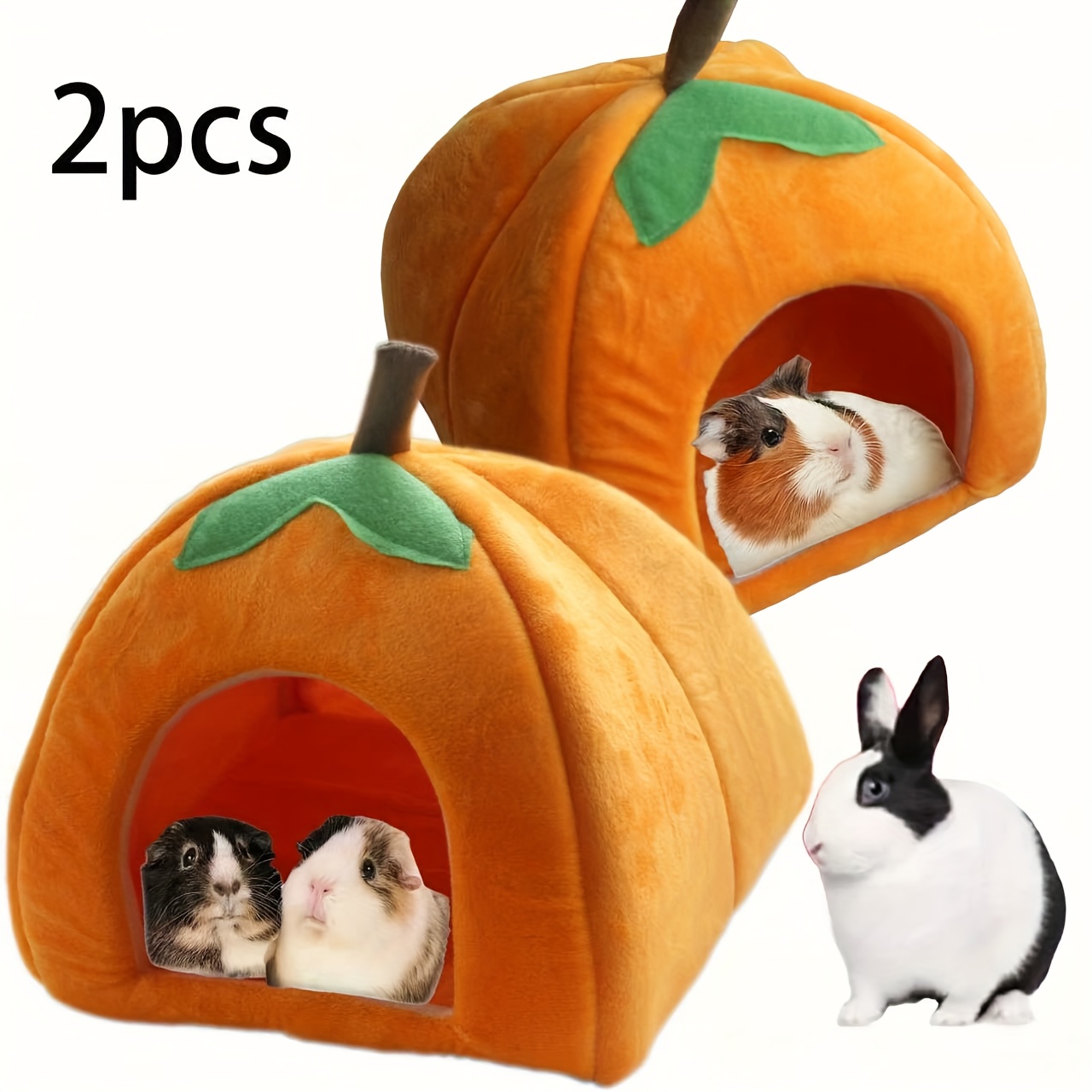 2pcs pumpkin shaped removable and washable small pet warm villa style semi enclosed soft indoor pet house multiple colors Product details 2