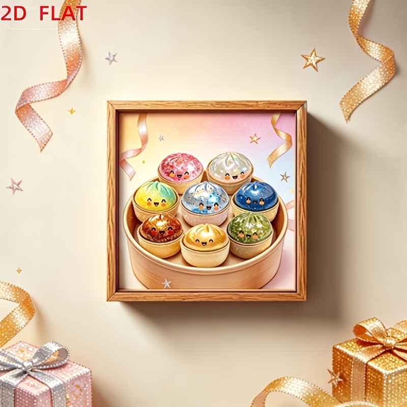 new arrival cute dumpling diamond painting 25 x 25cm 9 8 x 9 8 inches diamond mosaic craft   diamond painting product easy stress relief kit suitable for desktop and table decoration handmade set home decor  
