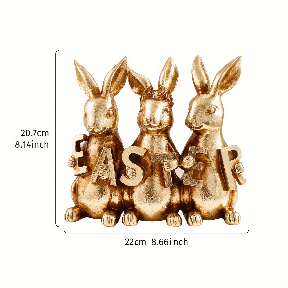  Brass Gold Bunny Figurine Easter Decor, Easter Spring