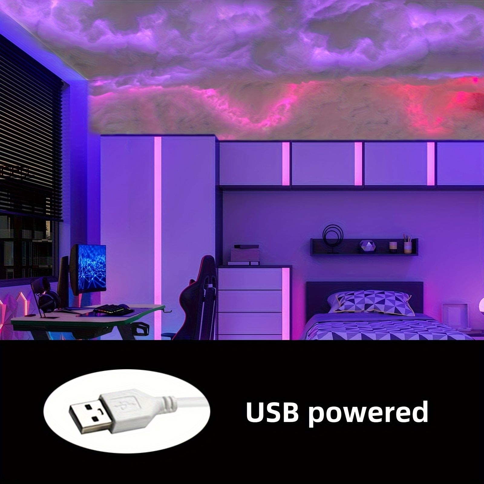 Cloud Lights for Bedroom, 3D Thundercloud LED Light, LED Cloud Light Led  Strip Lights Kit DIY Strip Led Lights Thunder Cloud lights for Home Bar