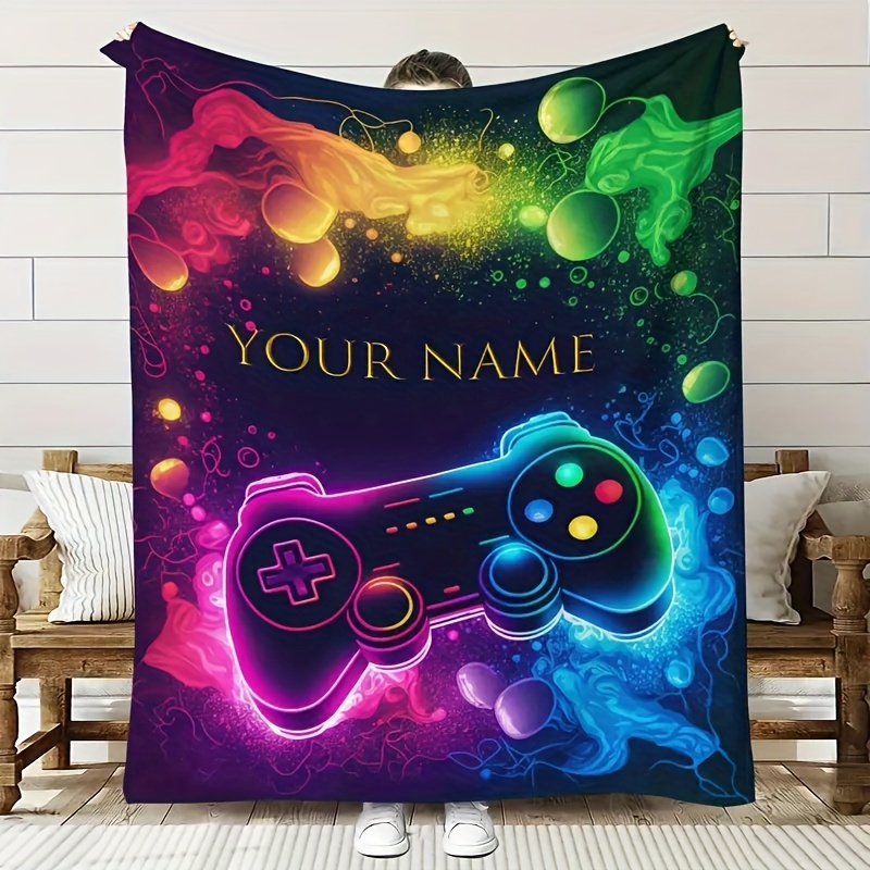 

1pc Customizable Blanket - Personalized , , , & Tear , For Sofa, Bed, , Camping, , - Polyester, 200-250gsm