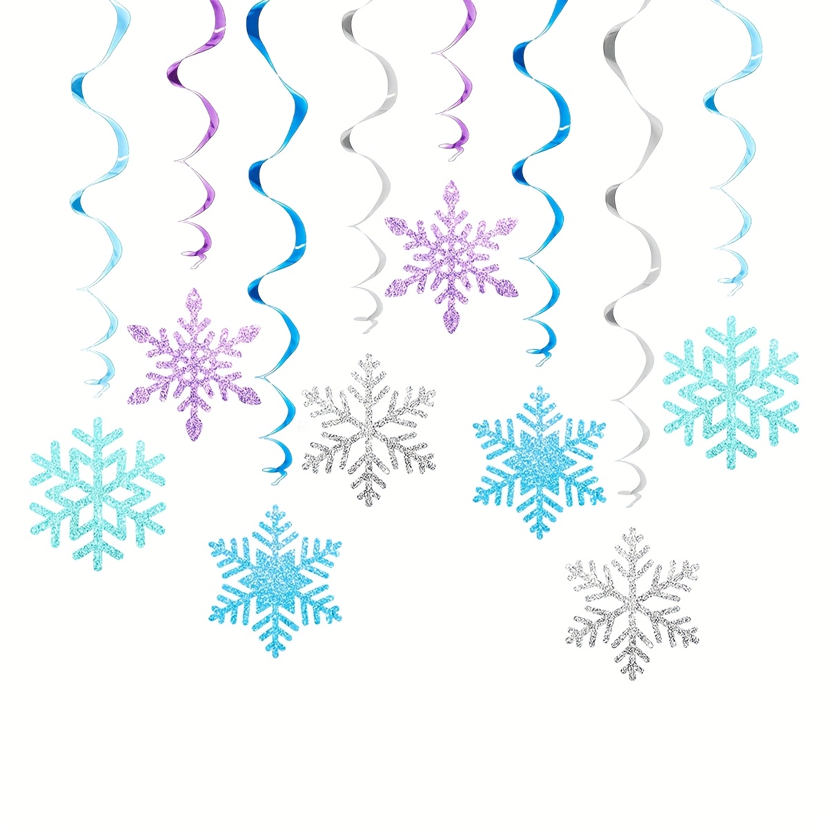 TEMU Set da 40/16 pz di Ornamenti Natalizi a Spirale a di da Appendere, Pendenti a Vortice a di a Tema Invernale, Decorazioni per Feste, Nappe a
