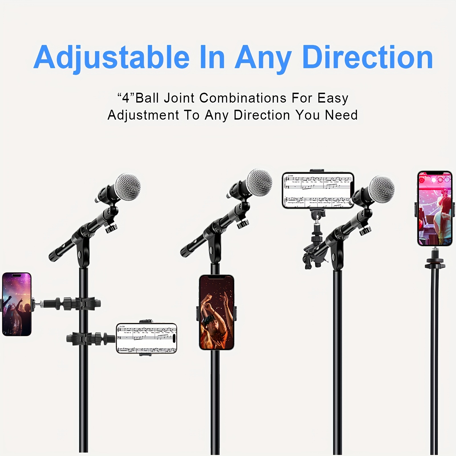 Adjustable Microphone Holder for Mobile Phones