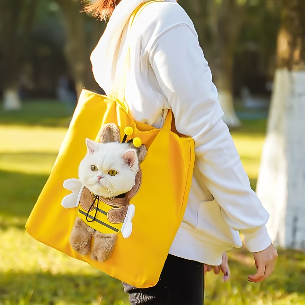 TEMU Personalized Custom Logo Pet Outing Bag, Cat Bag, Crossbody/handheld Cat Carrier, Small Dog Peek-out Shoulder Bag, Dog Supplies