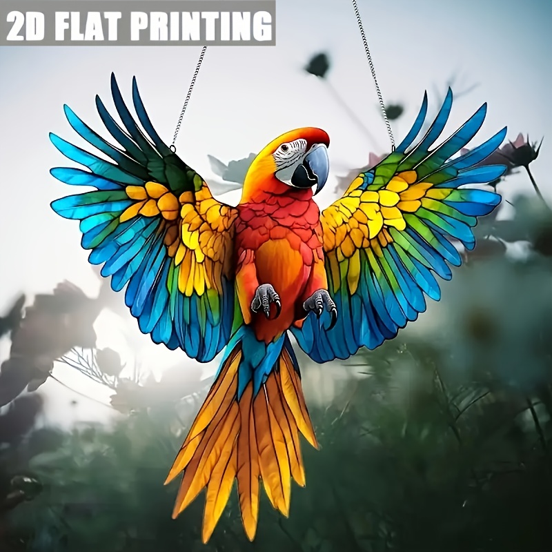 

2d Flat Bohemian Acrylic Parrot Sunshine , Hanging Decoration, Feather-free, No Power Supply Required, Home Decoration, Garland Center Decoration, Window And Porch Ornament