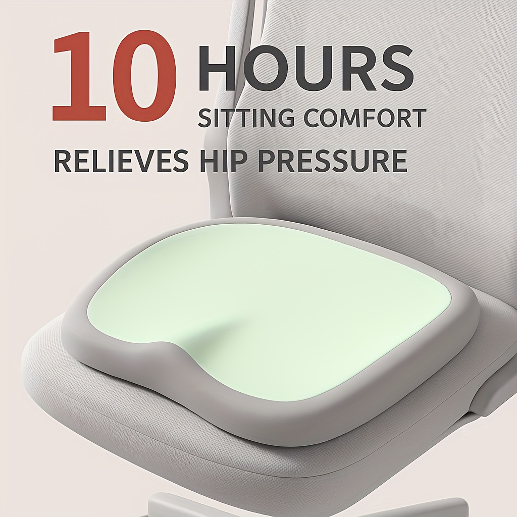 Ergonomic Memory Foam Seat Cushion for Prolonged Sitting - Adjustable Hip and Lumbar Support Pad - Portable Chair Cushion for Office, Car, and Home Use - Padded Desk Chair Cushion, Available in 8 Colors