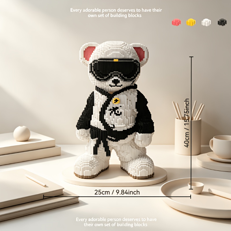 Image of 5000pcs Bear Building Blocks Model Creative Ornament And Room Decor Birthday/halloween/valentine's Day/christmas/christmas Eve Holiday Gift No Electricity Required