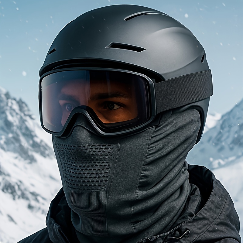 High-Quality Autumn and Winter Ski Mask - Warm Half-Face Mask, High Elasticity Seamless Neck Gaiter, Breathable for Cycling and Outdoor Activities