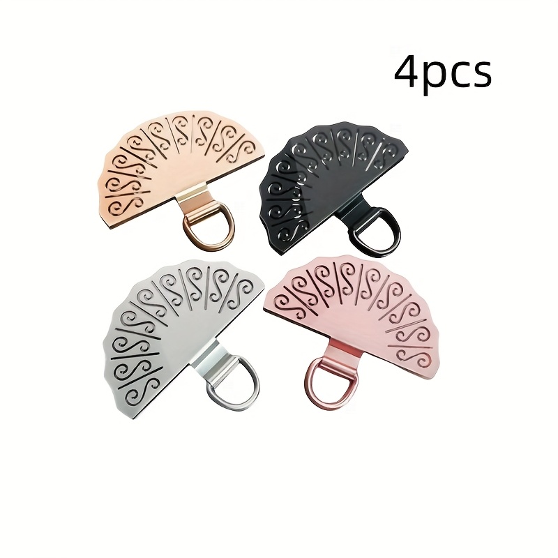 TEMU 4pcs Rotating Mobile Phone Case Lanyard Fixing Clips, Back Adhesive Mobile Phone Stand Lanyard Clips