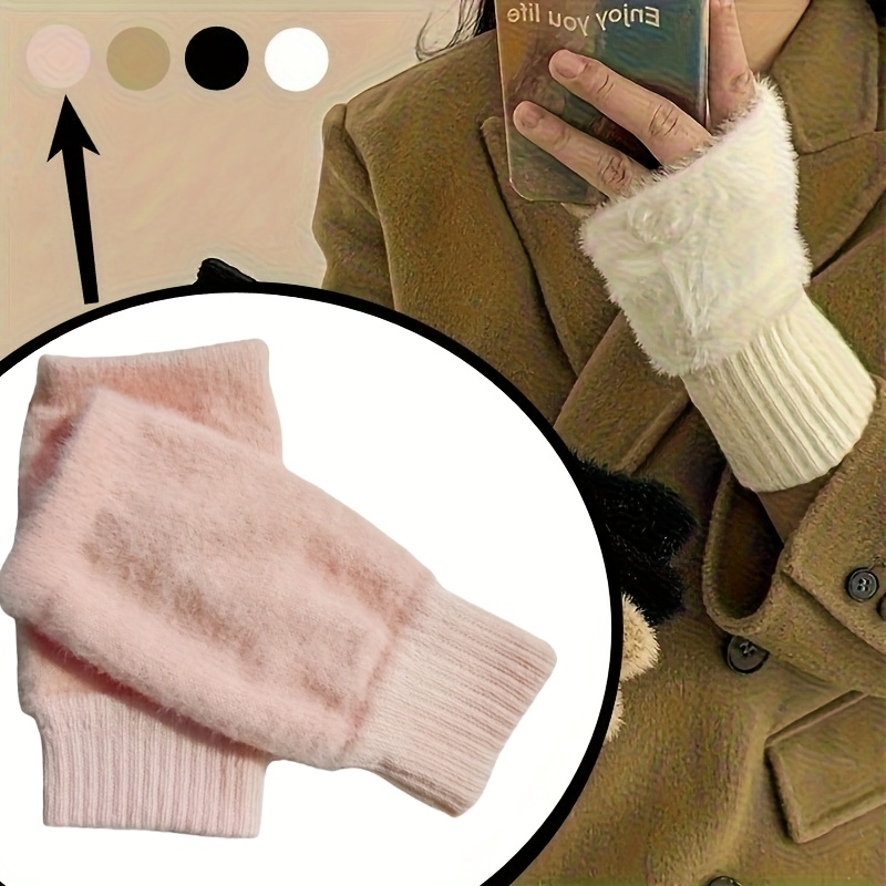Women's Comfortable Fingerless Gloves, Soft and Warm
