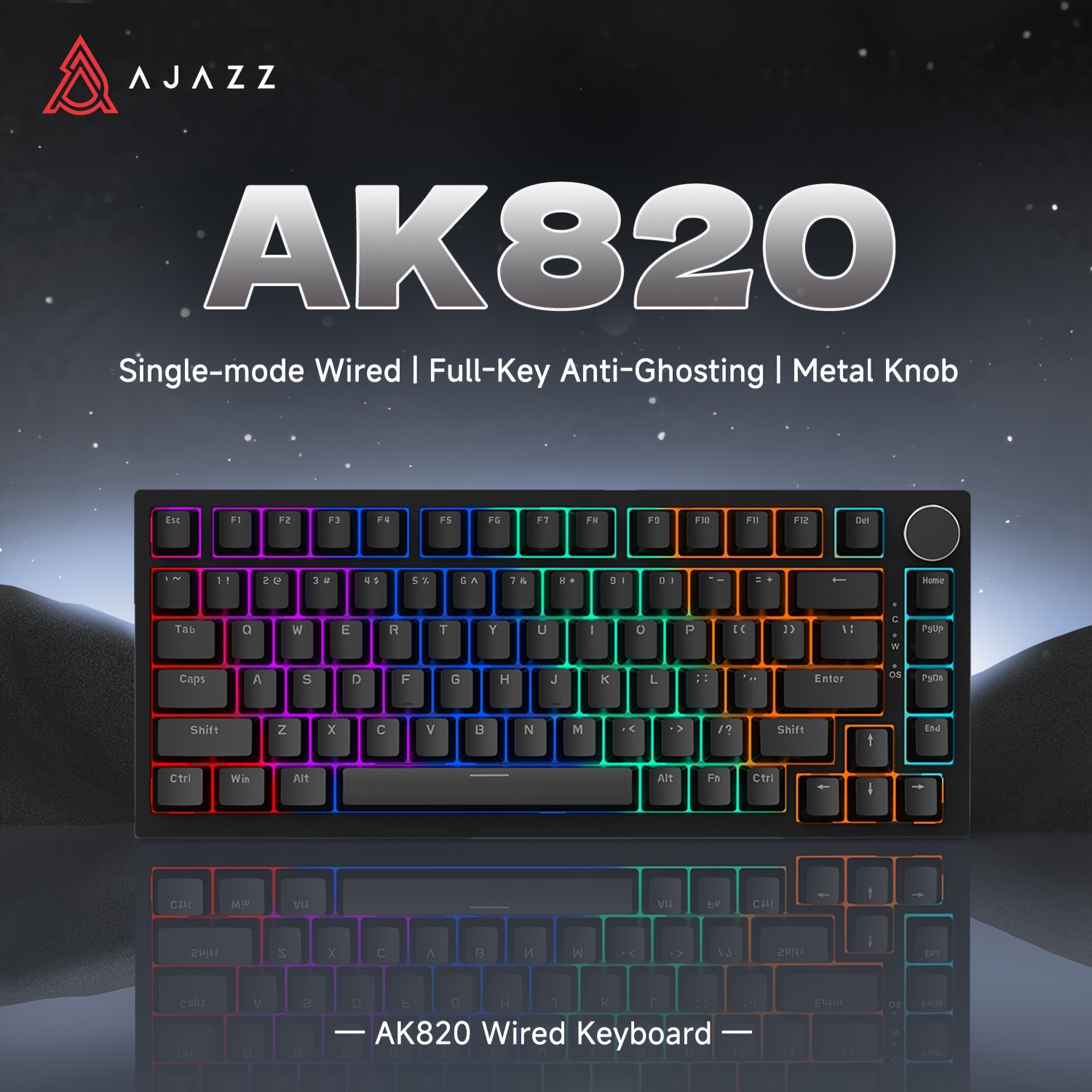ak820 layout wired mechanical gaming keyboard volume - Temu