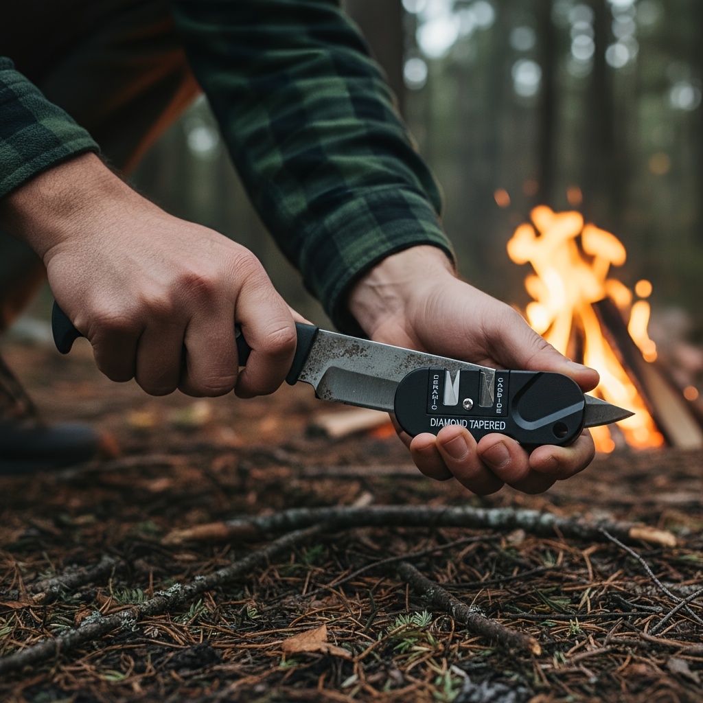 TEMU 1 Portable Knife Sharpener - Steel Multi-angle Sharpening Tool For Camping/fishing/kitchen (compact & Lightweight) - Pocket-sized Hunting & Chef